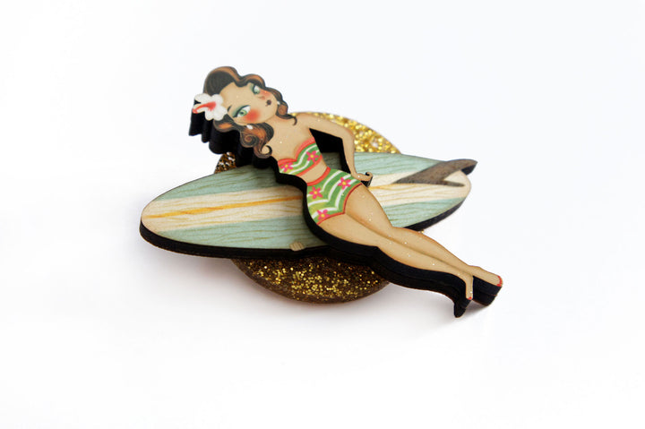 Surfer Girl Brooch