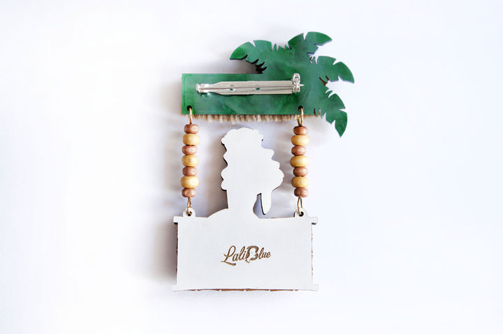 Tiki Waitress Brooch
