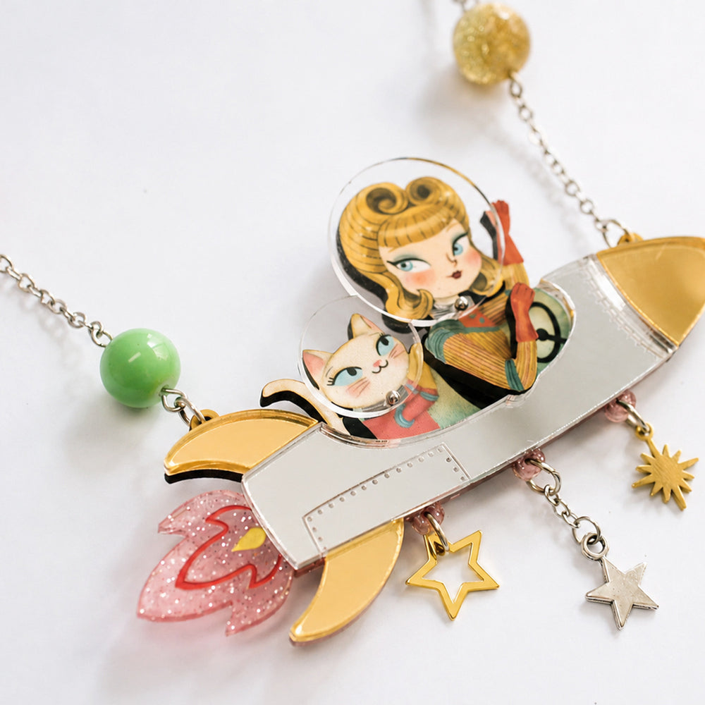 Space Rocket Necklace by Laliblue | Space Adventures Collection