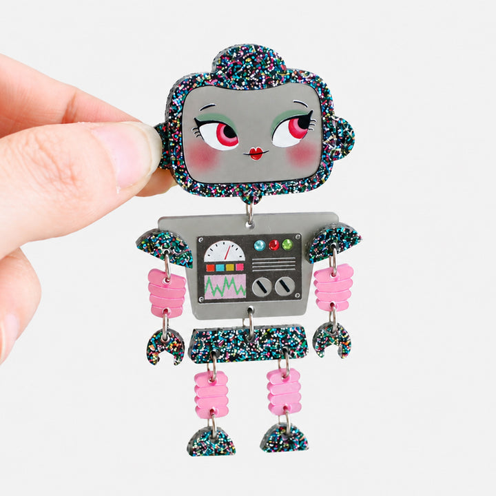 Retro Robot Girl Brooch by Laliblue | Space Adventures Collection
