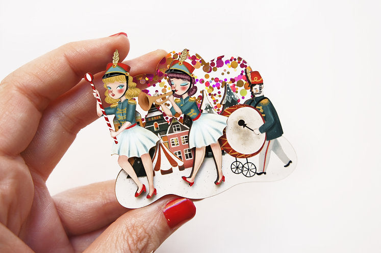 Musical Parade Brooch by Laliblue