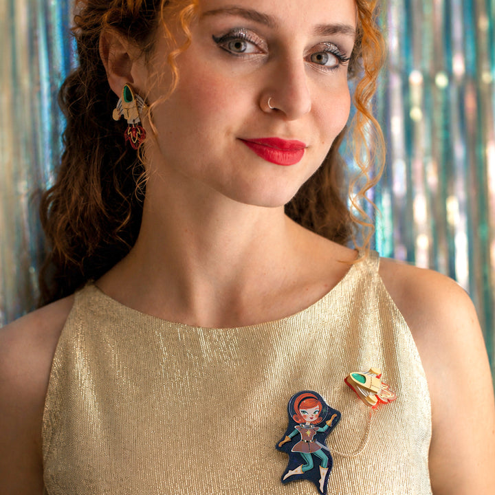 Cosmic Connection Double Brooch by Laliblue | Space Adventures Collection