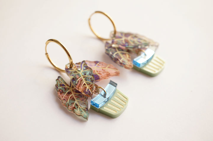Alocasia Hoop Earrings by Laliblue, image 3