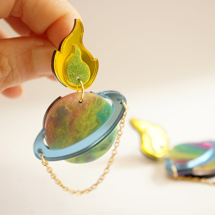 Stellar Fire Earrings by Laliblue | Space Adventures Collection
