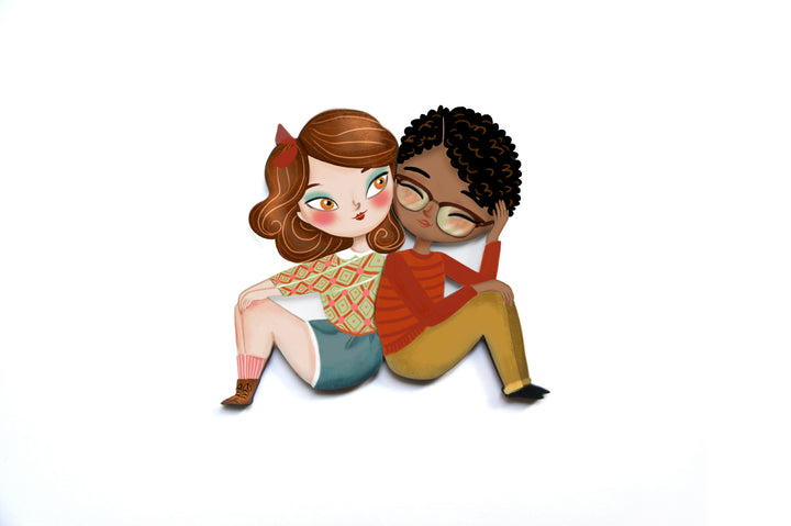 Puzzle with redhead girl brooch by Laliblue