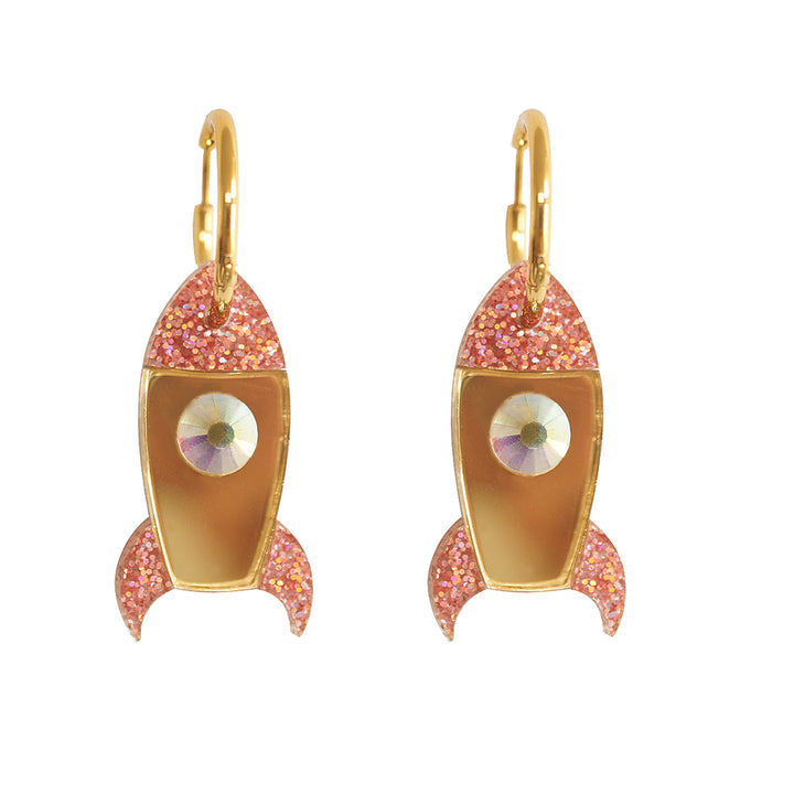 Rocket and Planet Earrings by Laliblue | Space Adventures Collection