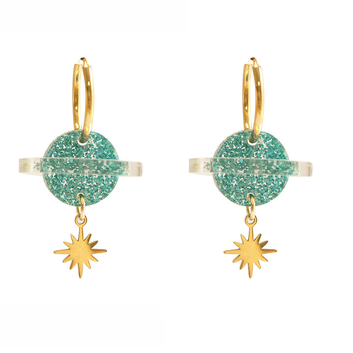 Rocket and Planet Earrings by Laliblue | Space Adventures Collection