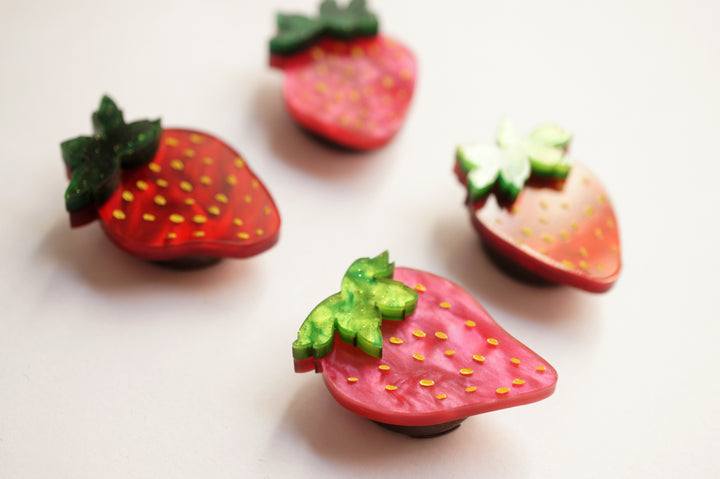 Set of 4 Strawberry Button Covers by Laliblue, image 4