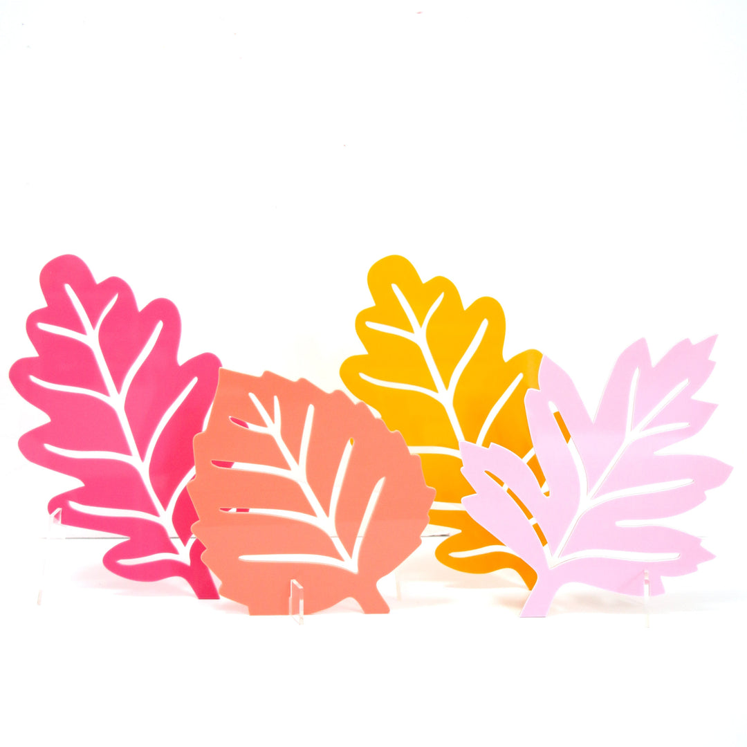 Acrylic Fall leaves - warm tones