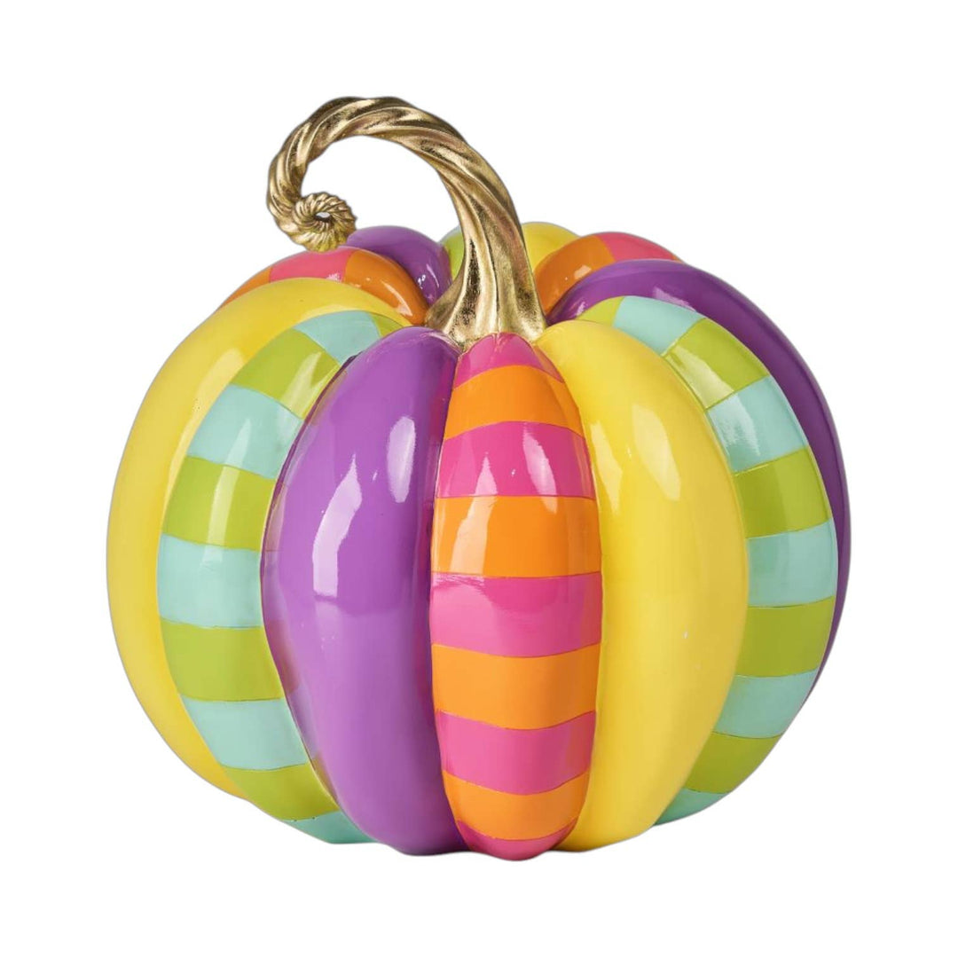15 inch multi stripe decorative pumpkin by December Diamonds