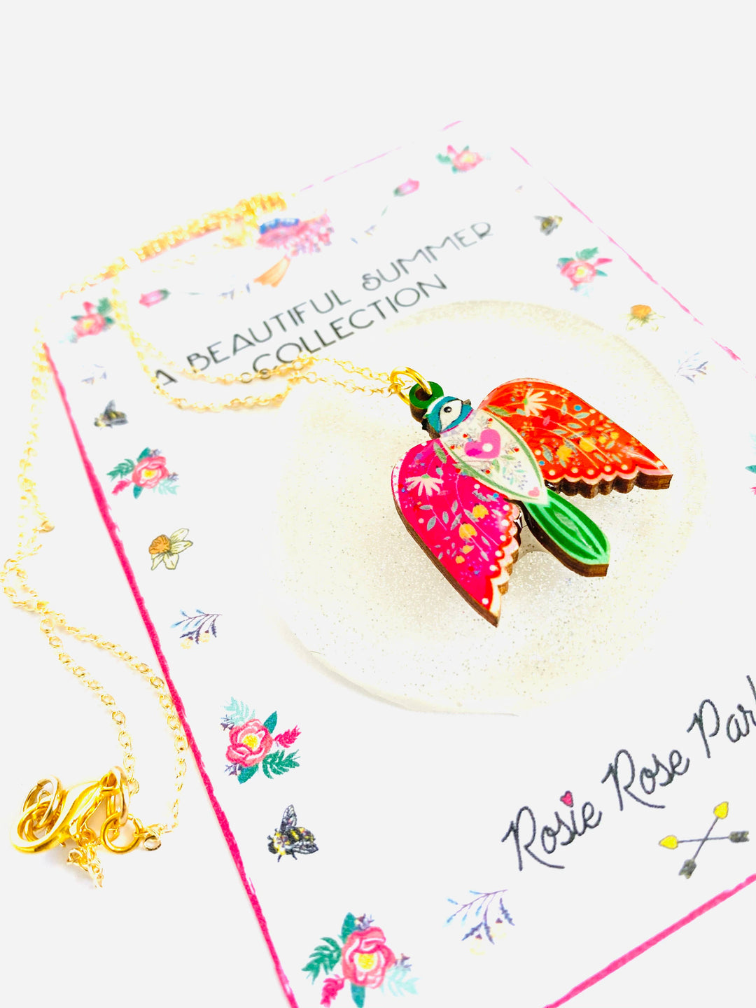 Pretty Bird in Flight Necklace by Rosie Rose Parker