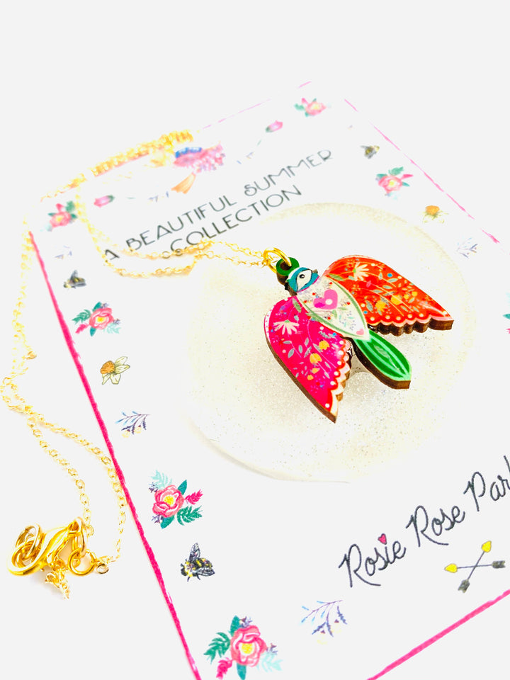 Pretty Bird in Flight Necklace by Rosie Rose Parker