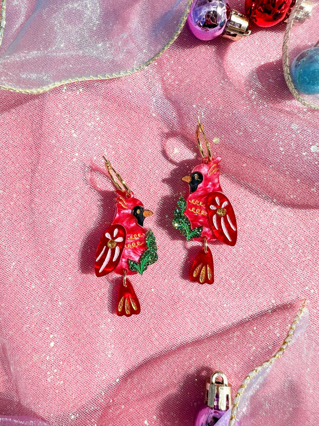 Cardinal Earrings