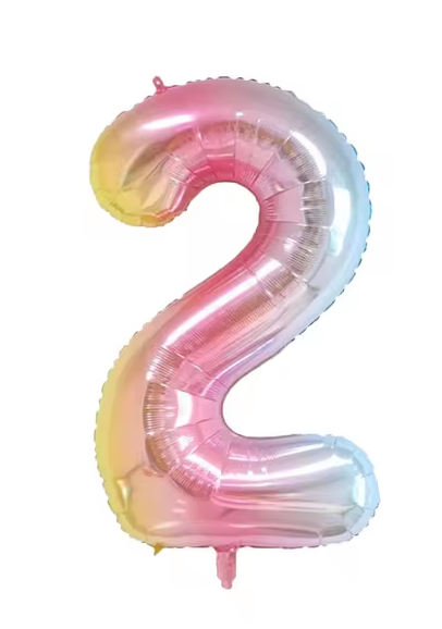 Rainbow Gradient Colorful Number Balloon Foil Balloon F07M1-77-2