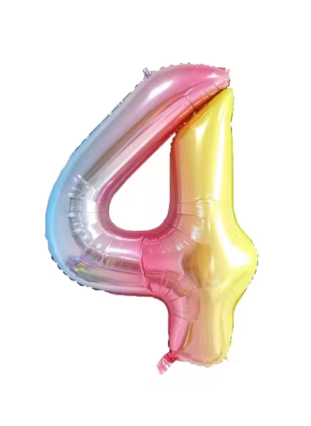 Rainbow Gradient Colorful Number Balloon Foil Balloon F07M1-77-4