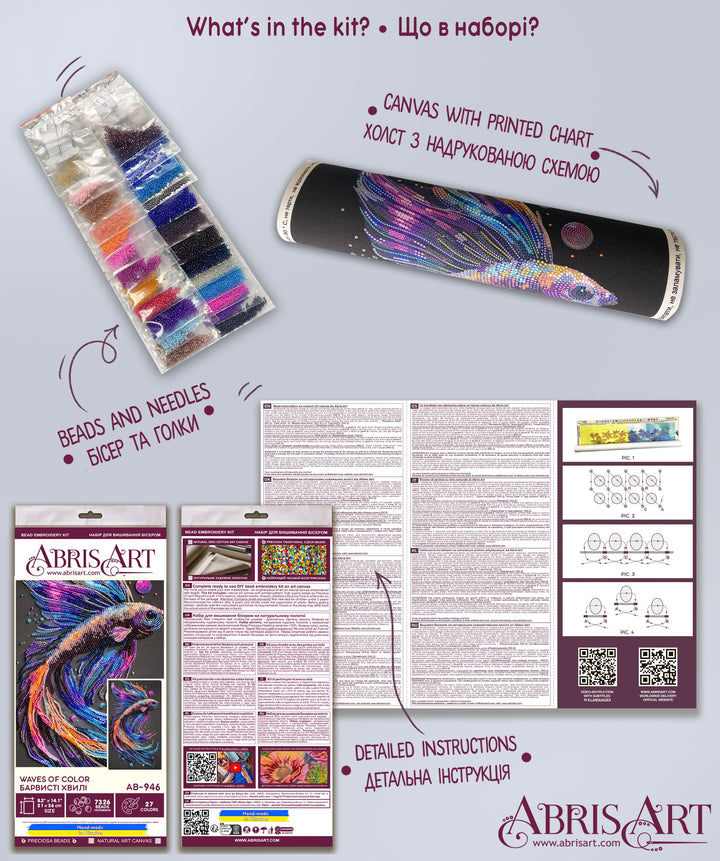 Main Bead Embroidery Kit - Waves of Color AB-946