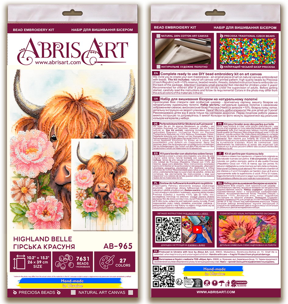 Highland Belle Bead Embroidery Kit by Abris Art AB-965