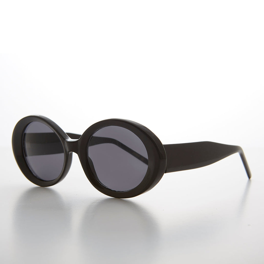 Thick Oval Mod Retro Women's Sunglass - Abby