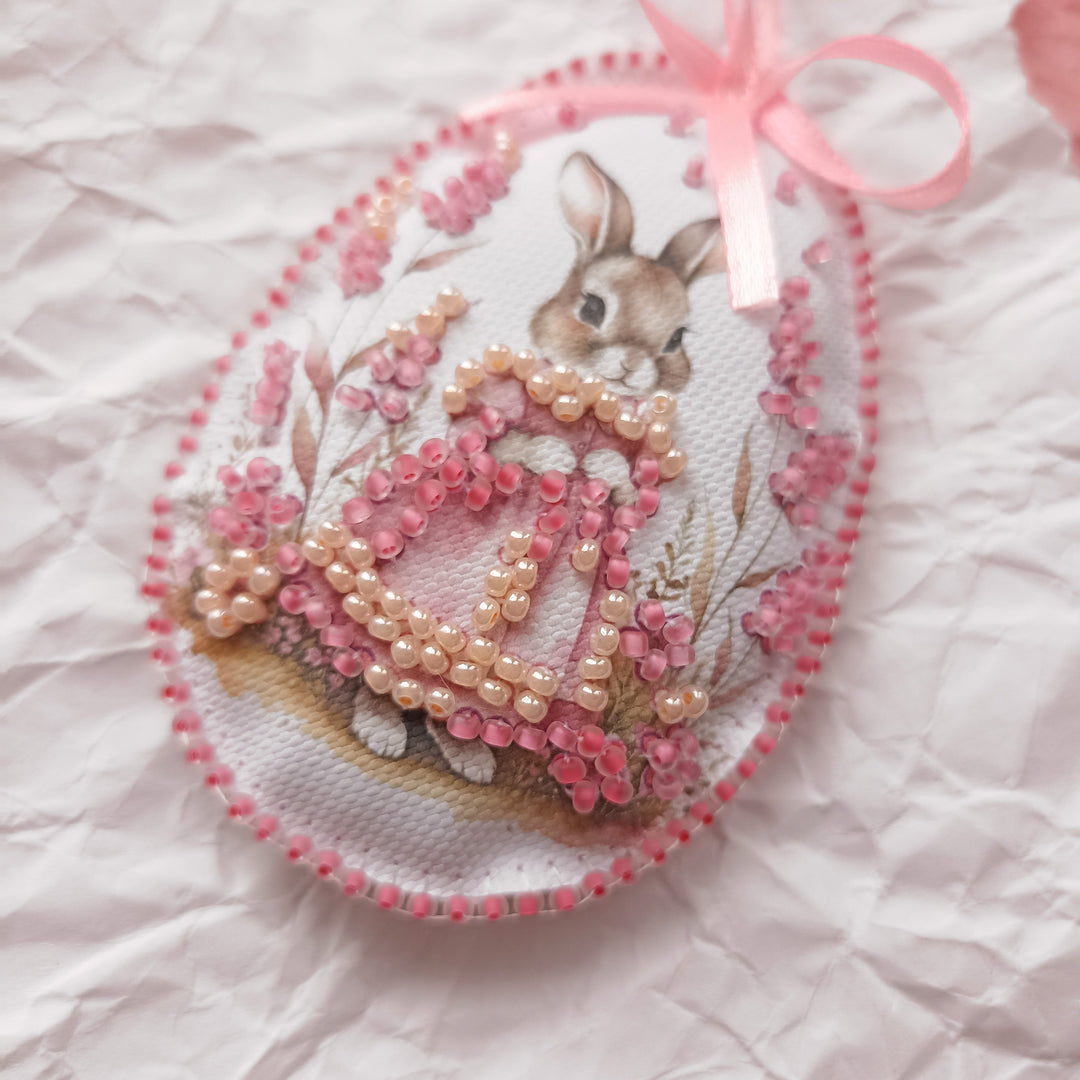 Easter Bunny Bead Embroidery Decoration Kit by Abris Art ABT-060