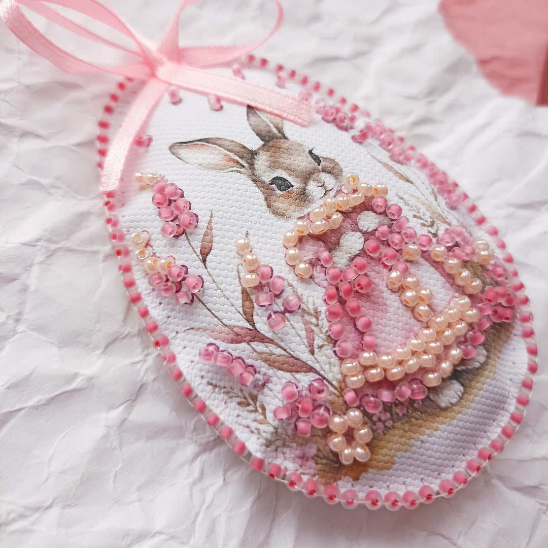 Easter Bunny Bead Embroidery Decoration Kit by Abris Art ABT-060