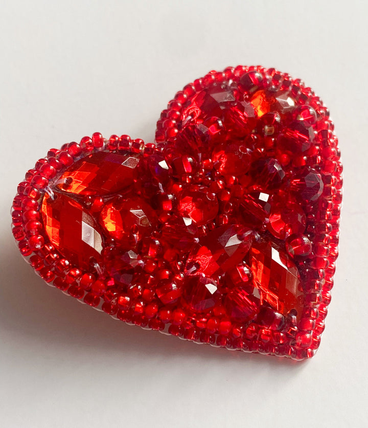 Little Heart Bead Embroidery Brooch Decoration Kit by Abris Art AD-245