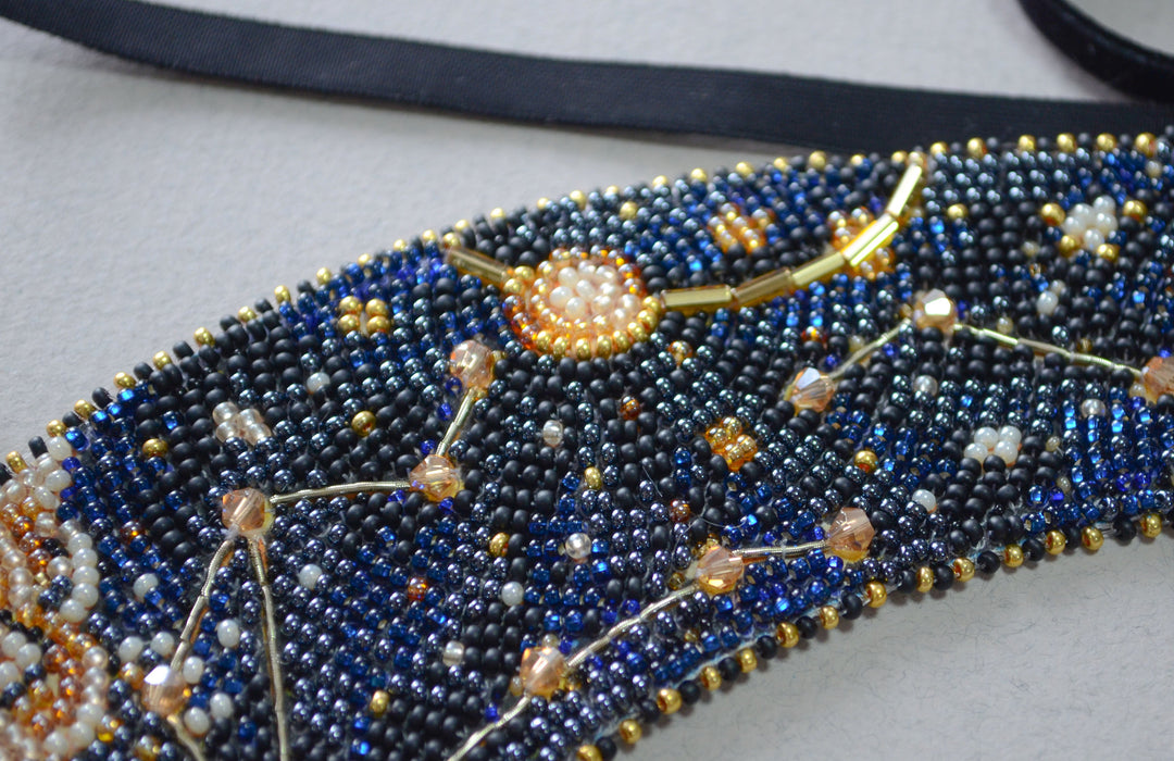 Bead Embroidery Kit. Decoration - Collar Galactic beauty