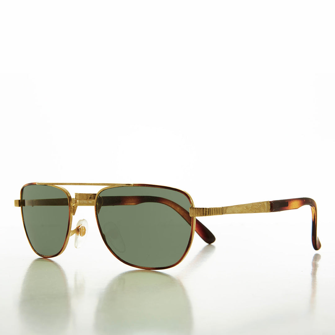 Gold Vintage Aviator with Glass Lens  - Adolfi