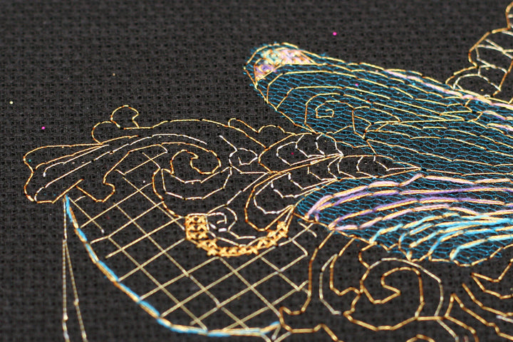 Counted Cross stitch kit - Golden dragonfly