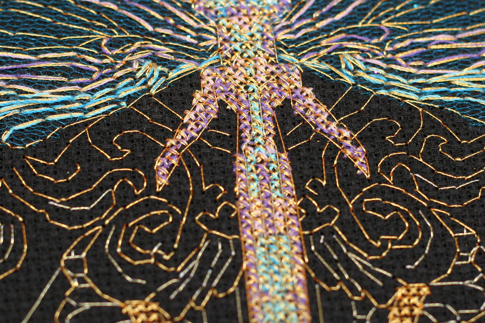Counted Cross stitch kit - Golden dragonfly