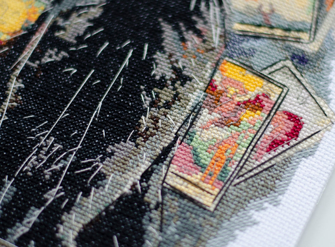 Counted Cross stitch kit - Premonition. Black Cat