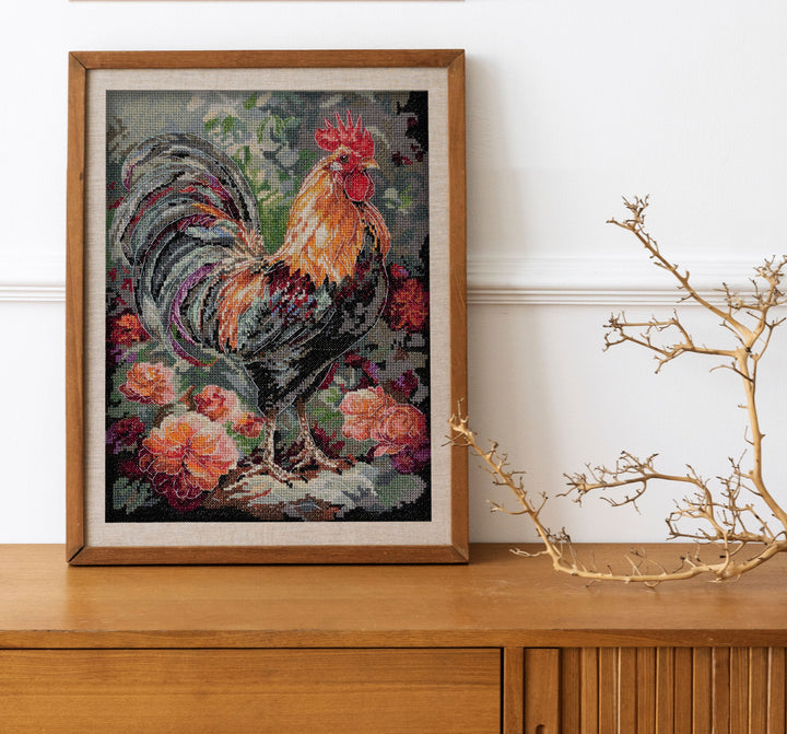 Cross-stitch kit - The Rooster in the Yard AH-268