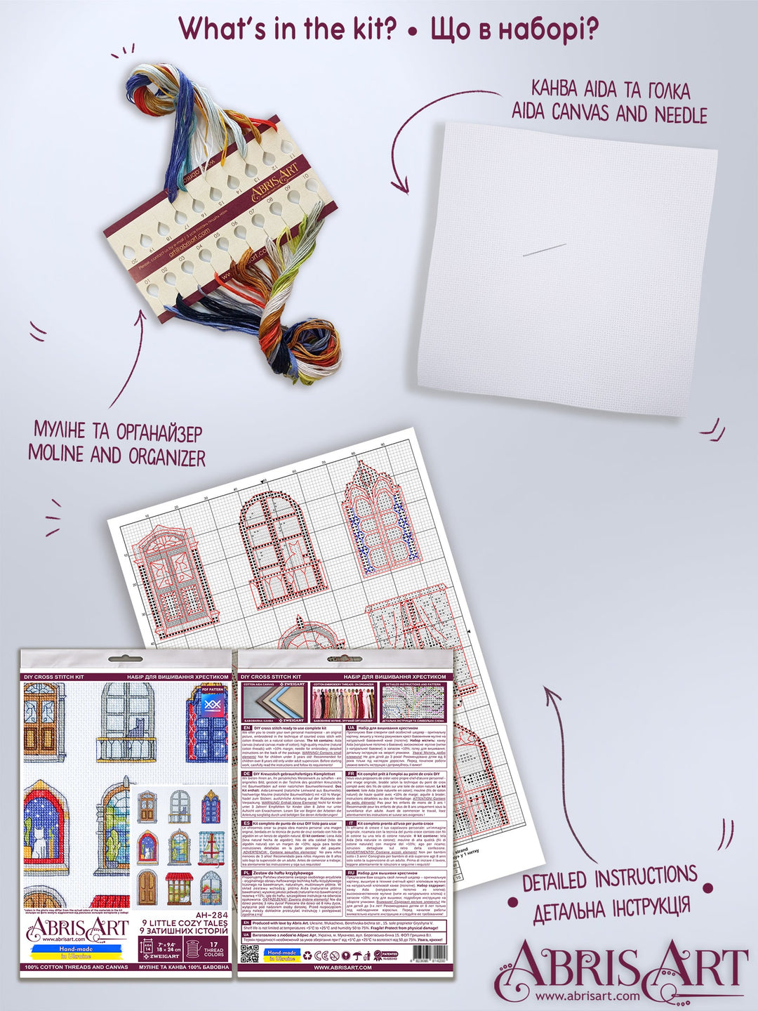 Cross-stitch kit - 9 little cozy tales AH-284