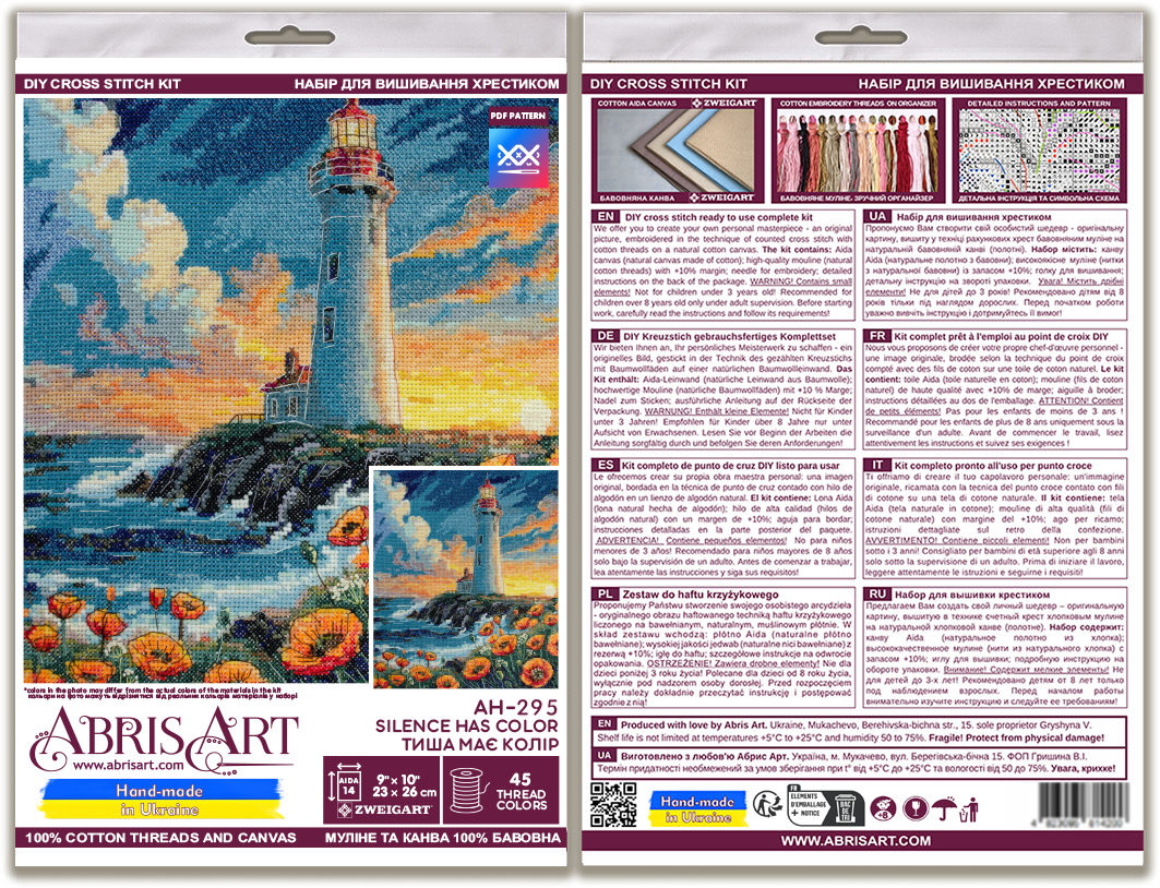 Silence Has Color Counted Cross-Stitch Kit by Abris Art AH-295