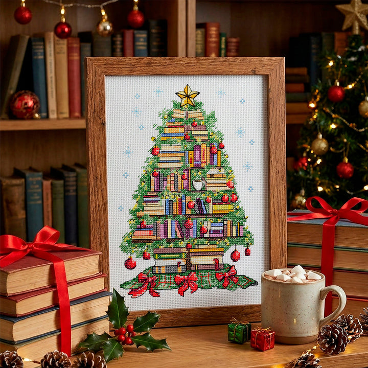 Reader's Christmas Tree Counted Cross-Stitch Kit by Abris Art AH-315