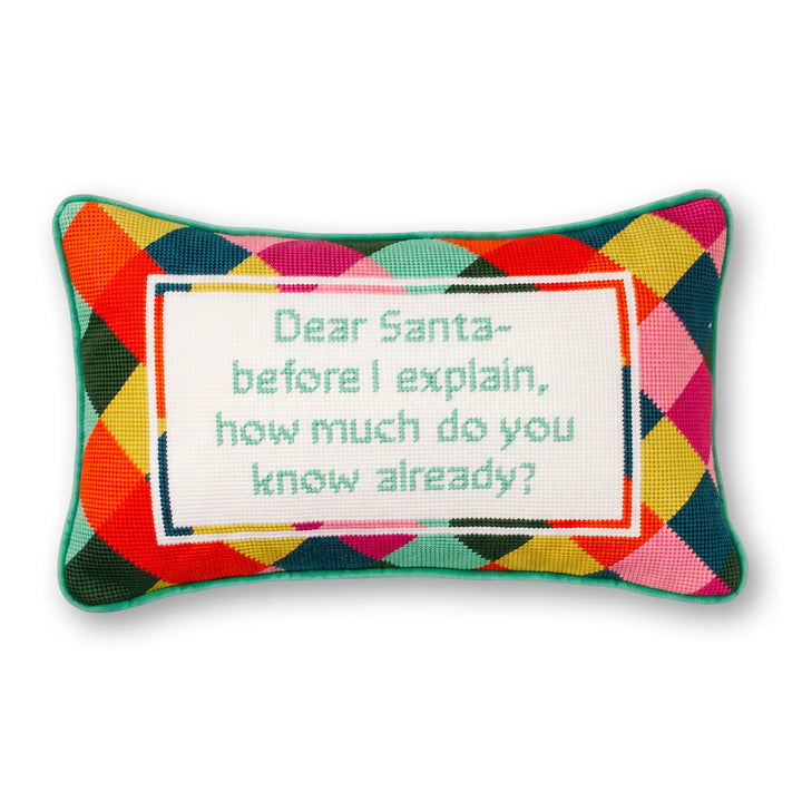 Dear Santa Needlepoint Pillow