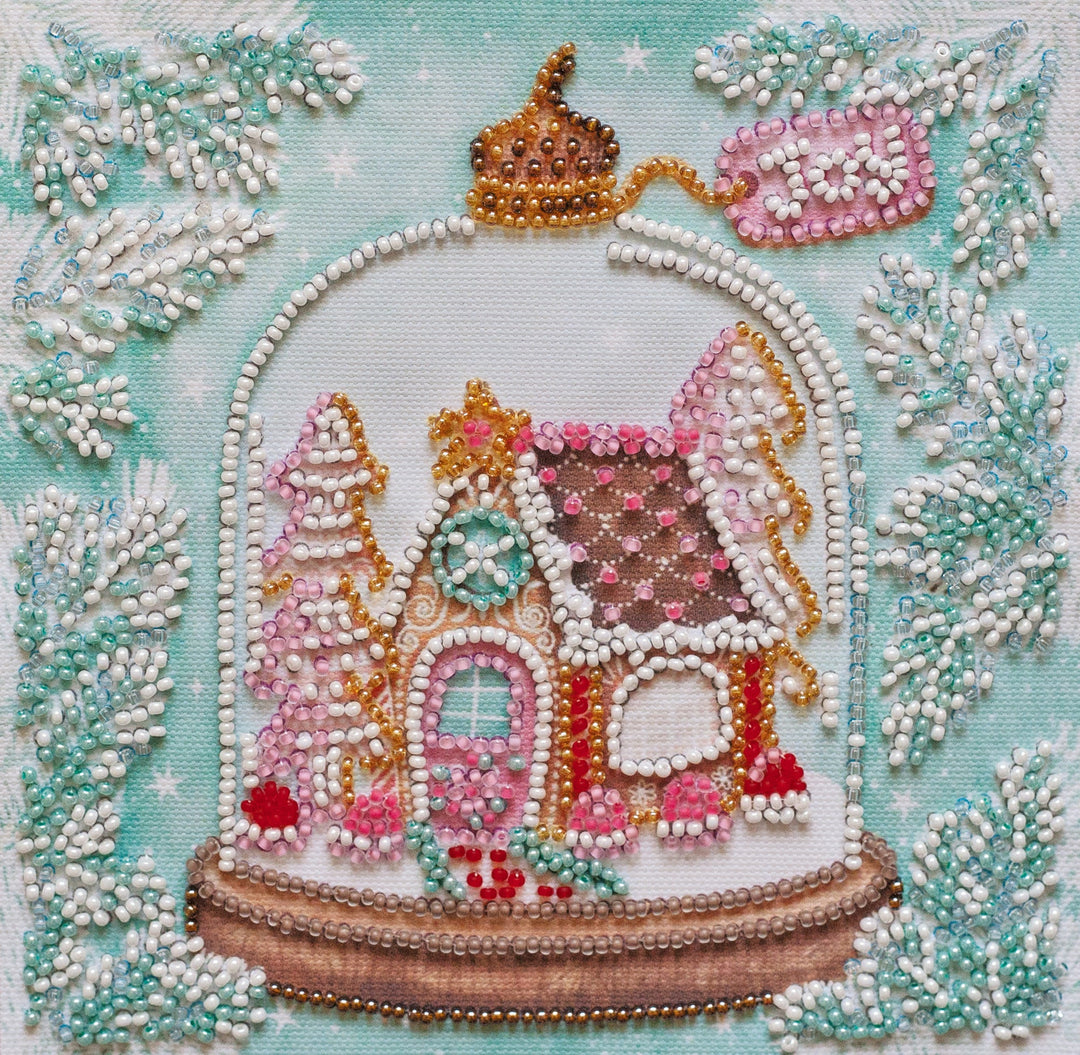Mini Bead embroidery kit - Cheerful house