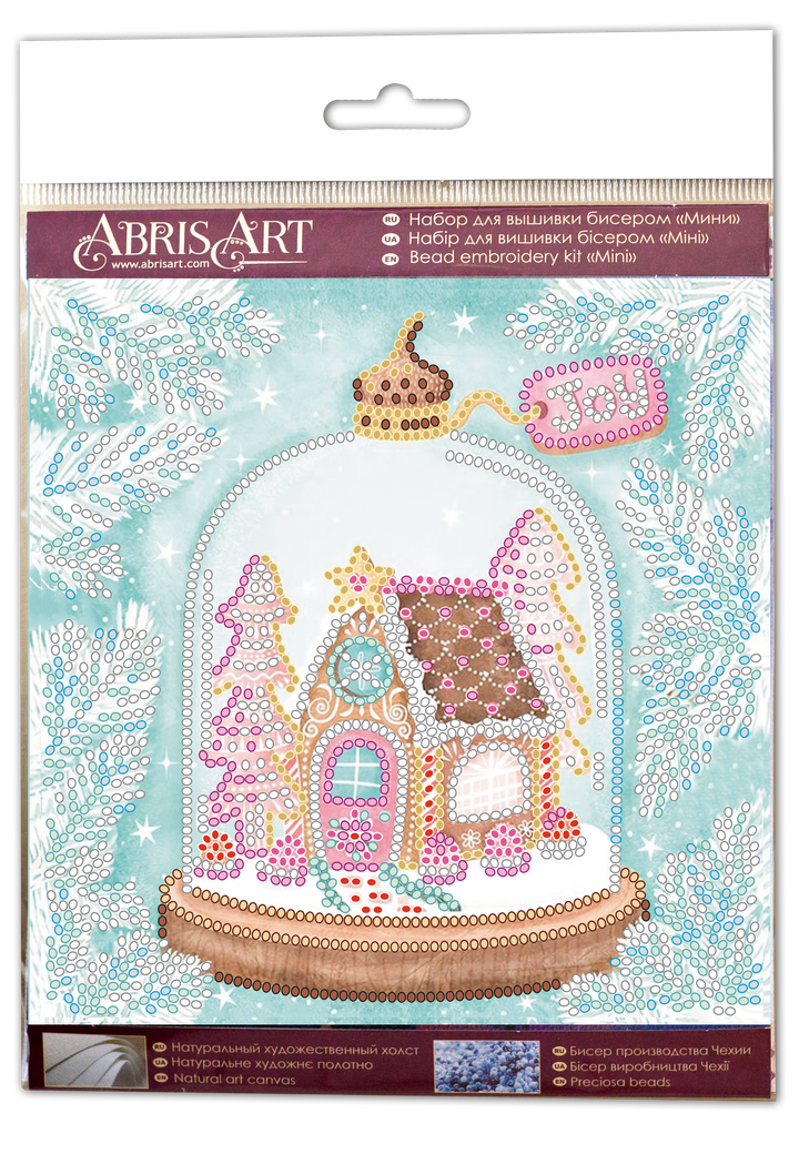 Mini Bead embroidery kit - Cheerful house