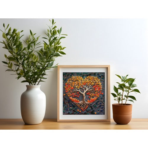 Mid-sized bead embroidery kit - Warm feelings