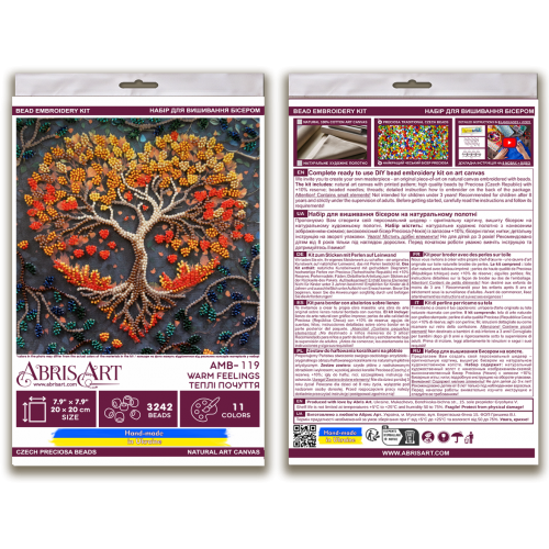 Mid-sized bead embroidery kit - Warm feelings