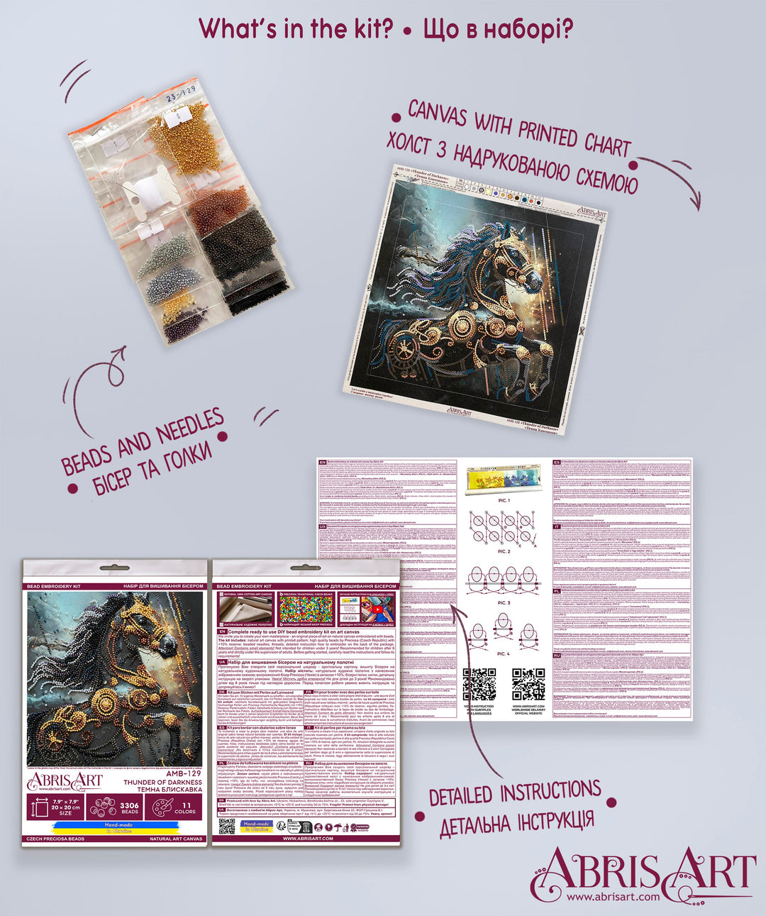 Thunder of Darkness Mid-Sized Bead Embroidery Kit by Abris Art AMB-129