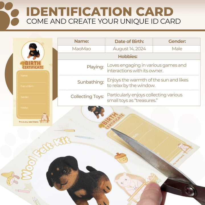 Norwegian Elkhound Needle Felting Kit. Wizardi DIY Wool Craft Kit F07N8-W547-N1