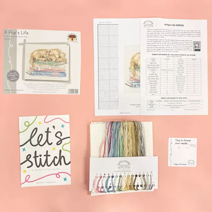 A Pup's Life Counted Cross Stitch Kit by Bothy Threads XHD153
