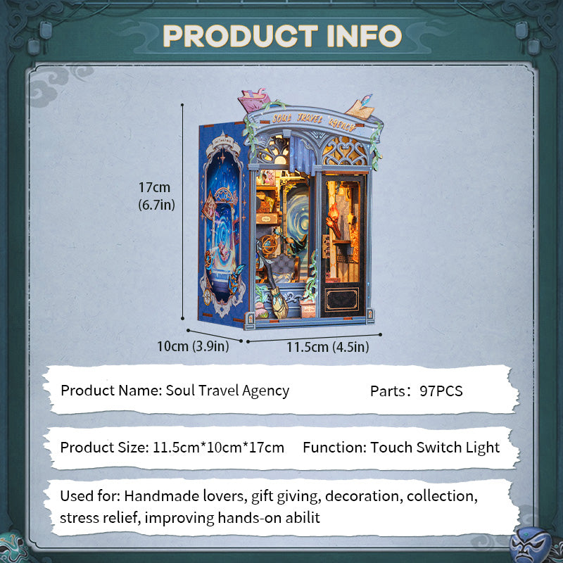Soul Travel Agency Dollhouse Book Nook Kit - Miniature Wizardi Roombox Kit