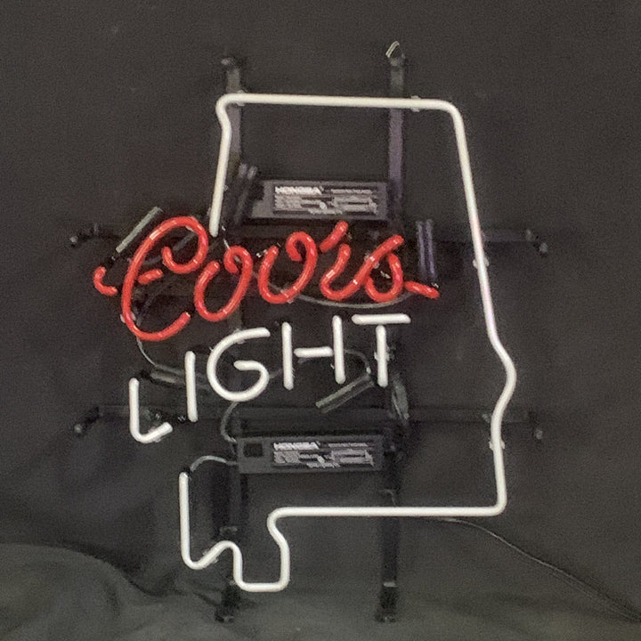 Coors Light with Alabama Maps Neon Light Sign