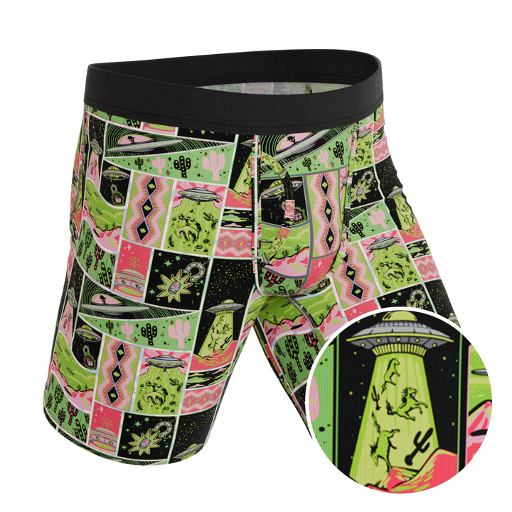 The Area 51 | Retro-Futuristic Alien Long Leg Ball Hammock® Pouch Underwear With Fly