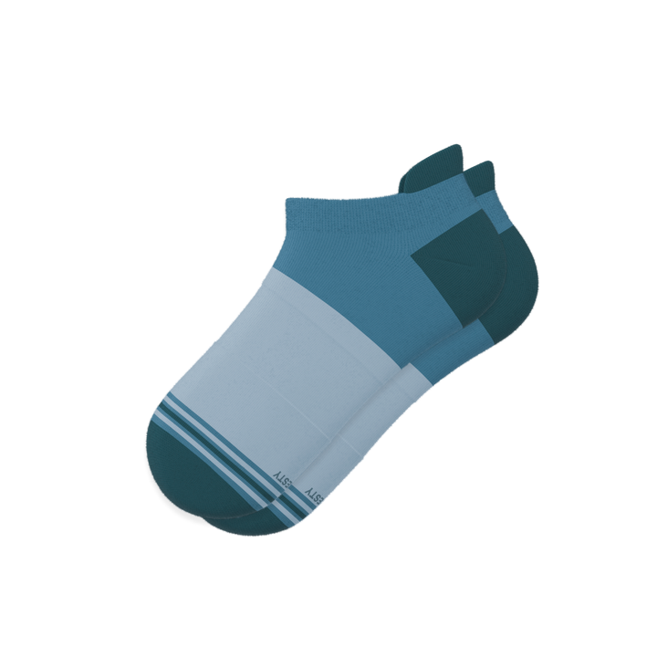 The Atlantic | Blue Color Block Heel Hammock™ Ankle Socks