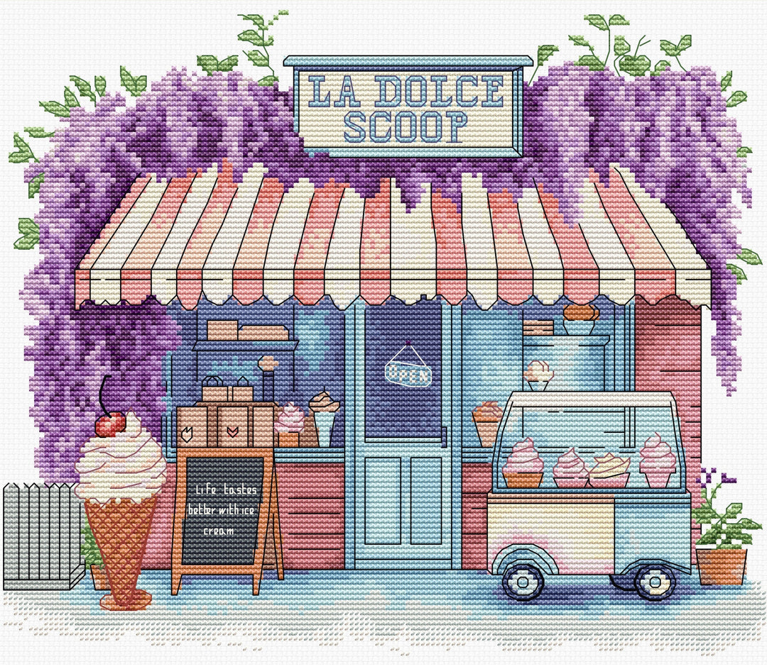 Ice Cream Scoop Counted Cross-Stitch Kit by Luca-S B1428L