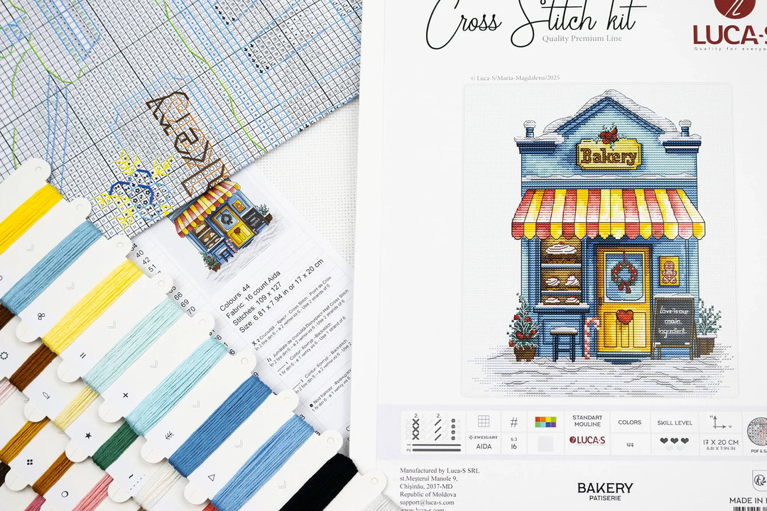 Patisserie Bakery Counted Cross-Stitch Kit by Luca-S B1430L