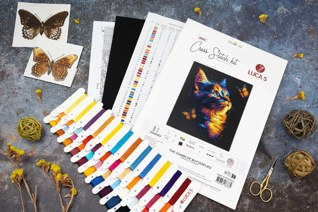 The Charm of Butterflies Counted Cross-Stitch Kit by Luca-S B1432L