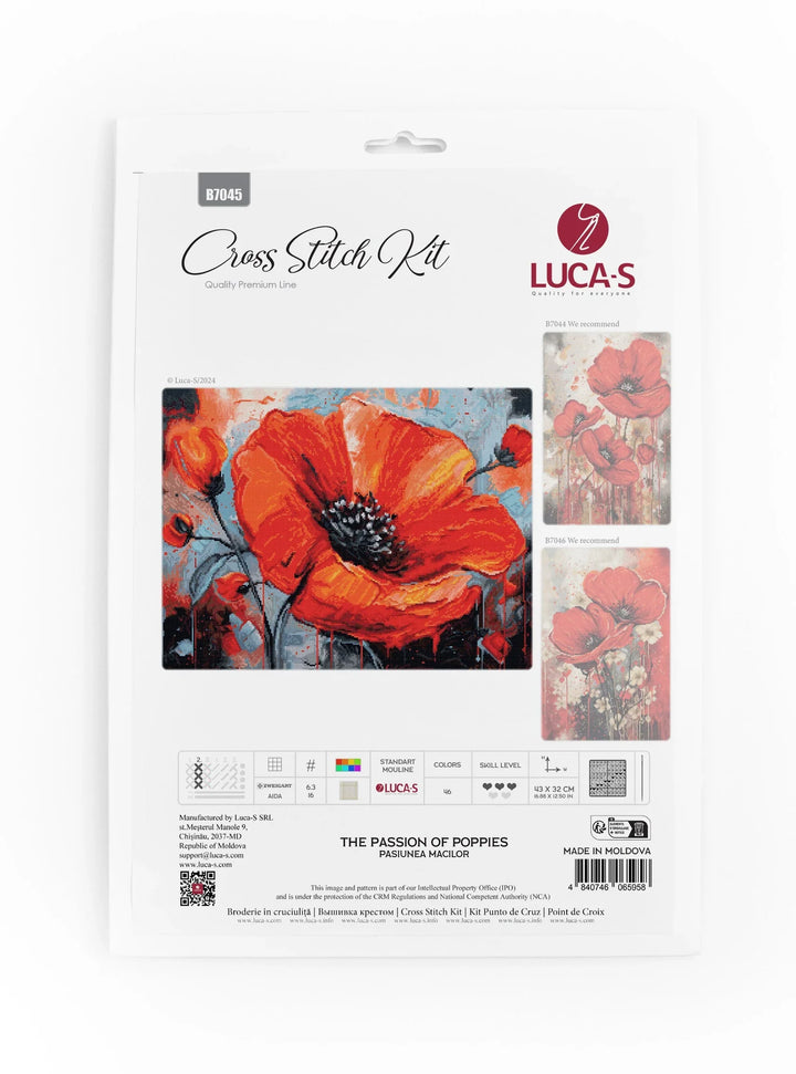 The Passion of Poppies B7045L Counted Cross-Stitch Kit